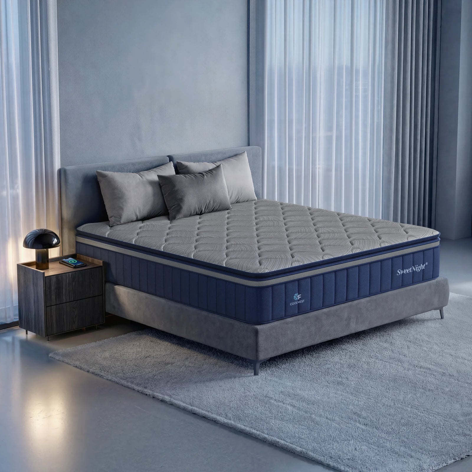 SweetNight CoolNest Hybrid Mattress Side View 2 #Thickness_14,12