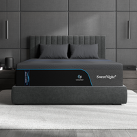 SweetNight CoolNest Ultra memory foam mattress on a gray upholstered bed in a modern bedroom #Thickness_12,14