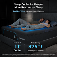 Couple asleep on the CoolNest Ultra memory foam mattress that feels up to 11 degrees cooler and 37.5 percent more cooling than the original CoolNest #Thickness_12,14