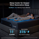 Couple asleep on the 16 inch CoolNest Ultra memory foam mattress with up to 11 degrees cooler sleep surface #Thickness_16