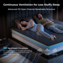 Couple sleeping on the 16 inch CoolNest Ultra mattress with 3D ventilated circulation releasing heat #Thickness_16