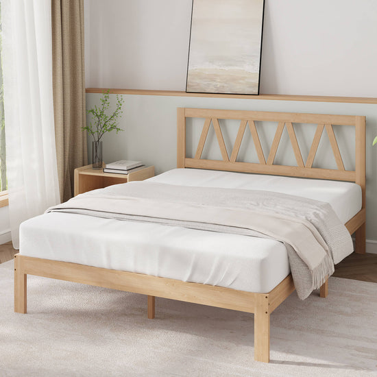 Classic Wooden Bed Frame with Headboard