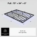 Floating Bed Frame with LED Lights