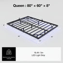 Floating Bed Frame with LED Lights