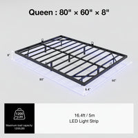 Floating Bed Frame with LED Lights