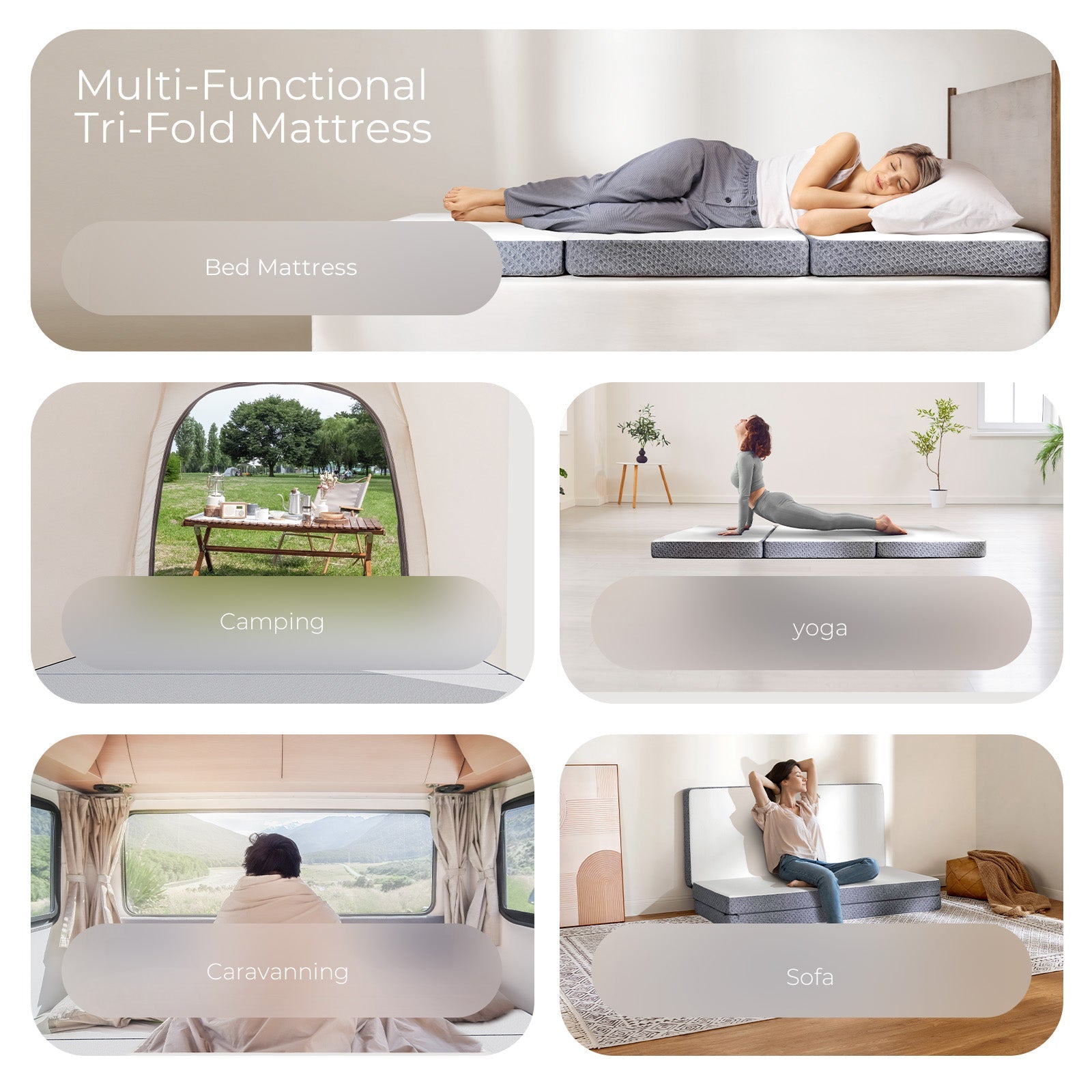 A 4-Inch Tri-Folding Mattress Topper | Sweetnight